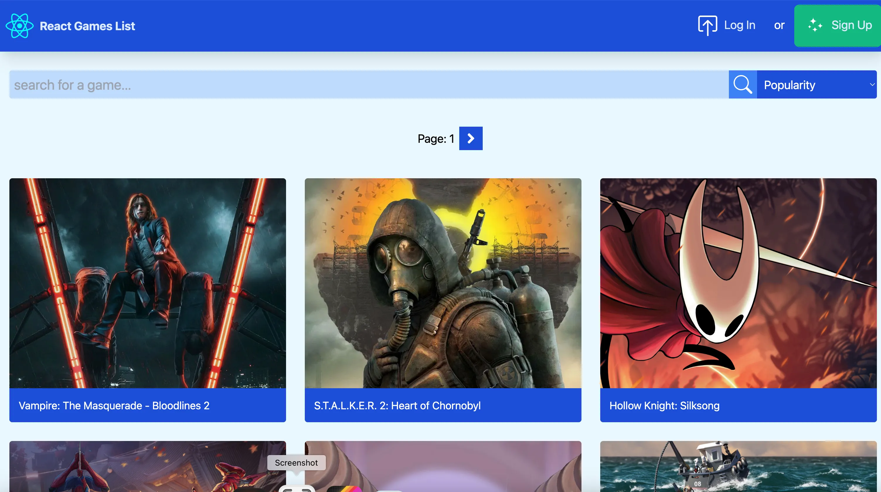 react games list